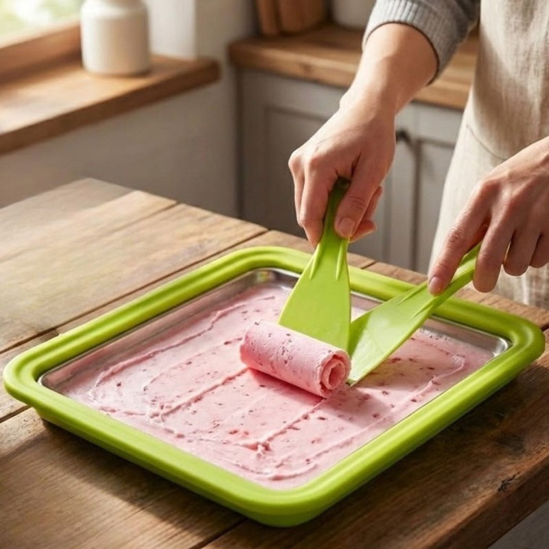 Instant Ice Cream Maker Tray with Scraper